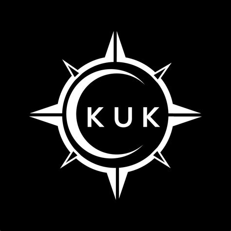 KUK abstract technology circle setting logo design on black background ...