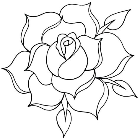 Simple rose outline tattoo drawing roses jpg - Clipartix