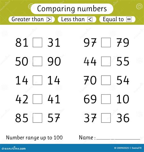 Greater Than Less Than And Equal To Worksheets