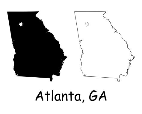 Atlanta Georgia GA State Capital City Map Icon Clipart - Etsy