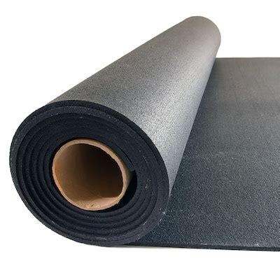 Greatmats Rolled Rubber 48-in x 120-in Black Rubber Sheet Multipurpose ...