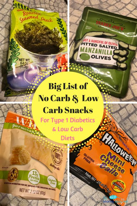 No Carb & Low Carb Snacks for Type 1 Diabetic Kids or Adults or Low ...