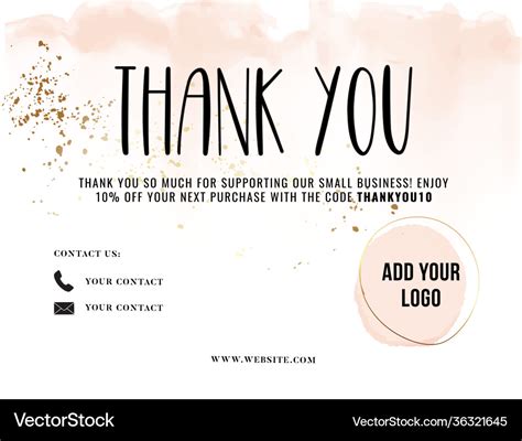 Thank you card greeting customer service template Vector Image