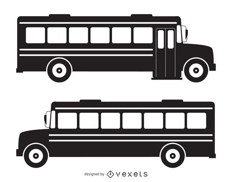 Isolated School Bus Silhouette Vector Download