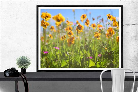 Wildflower Wall Art, Large Canvas Print, Yellow Large Wall Art ...