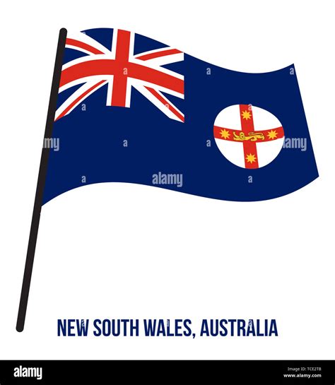 New South Wales (NSW) Flag Waving Vector Illustration on White ...