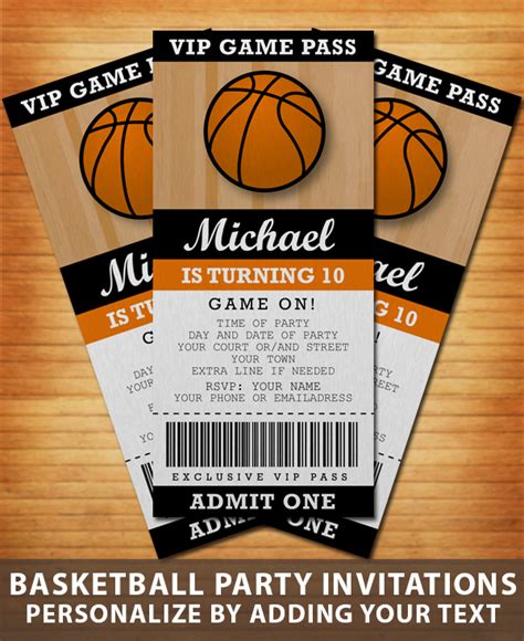 Invitations & Announcements Basketball Invite Basketball Invitation ...