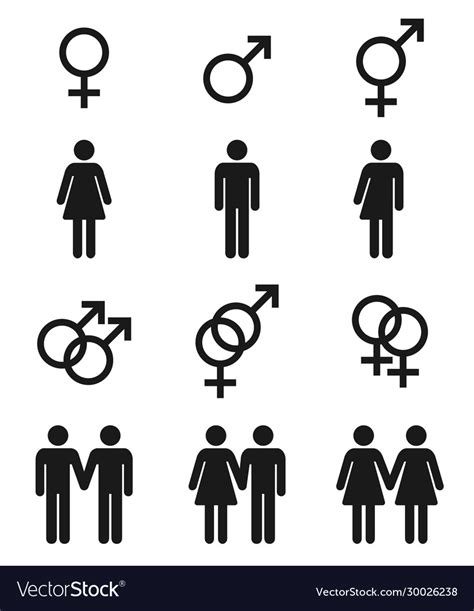 Set gender symbols - male female Royalty Free Vector Image