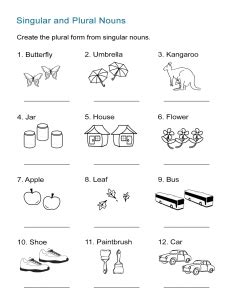 Singular and Plural Nouns Worksheet - ALL ESL