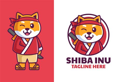 Shiba Inu In Samurai Clothes Cartoon Log Graphic By Rexcanor · Creative