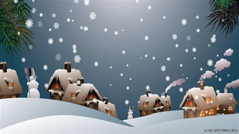 Snowy Christmas Village - Wallpaper - FreeChristmasWallpapers.net