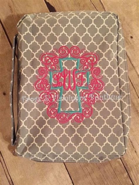 Monogrammed bible covers Quatrefoil Bible covers Women Men | Etsy