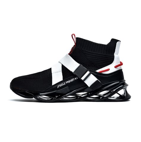 Velcro Strap Basketball Shoes | Running shoes for men, Black running ...