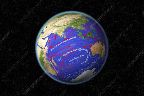 Indian Ocean Currents, illustration - Stock Image - C024/4141 - Science ...