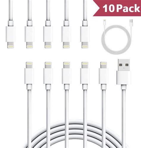 10 Pack USB Data Charger Cables Cords for iphone,6ft Lightning Cable ...