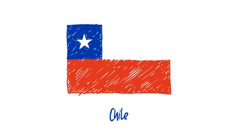 Chile National Country Flag Pencil Color Sketch Illustration 16328981 PNG