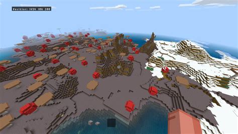 [BEDROCK] Massive Mushroom Island biome next to a Snowy Biome! Seed ...