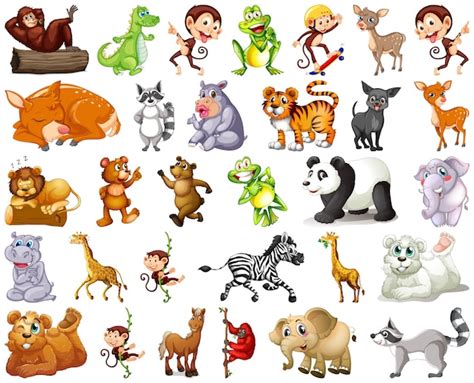 Free Vector | Set of animal cartoon character