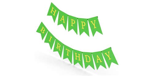 Green Happy Birthday Banner, 3D - Envato Elements