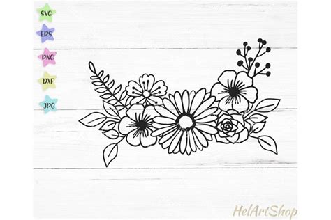 Flower border svg, floral swag svg, Floral (779110)