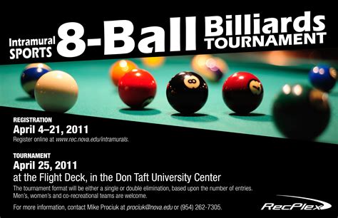 Intramural Sports 8-Ball Billiards Tournament Begins Apr. 25 | NSU News ...