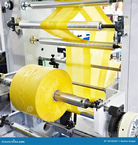 Machine for Manufacturing Plastic Bags Stock Image - Image of producing ...