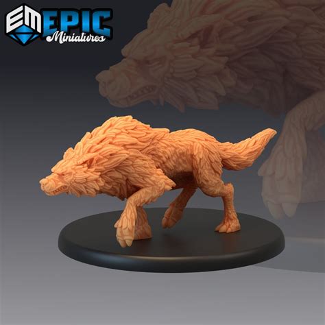 Wolf Miniature Winter Wolf Miniature for D&D 5e, Pathfinder and Other ...