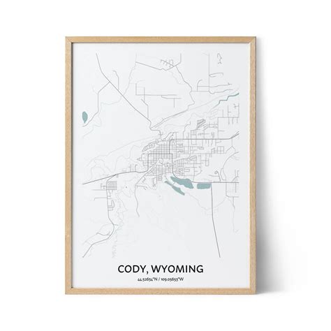 Cody Map Poster - Your City Map Art - Positive Prints