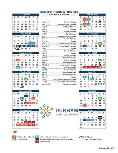 Durham Public Schools Calendar 2024-2025 (Holiday Breaks)