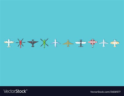 Planes top view Royalty Free Vector Image - VectorStock