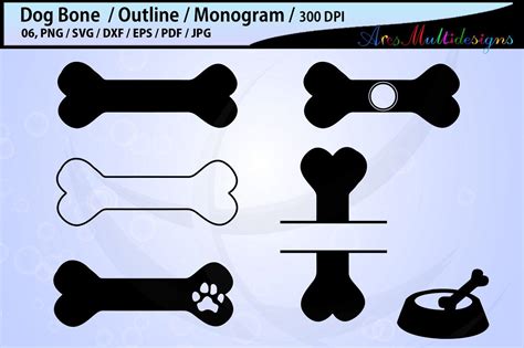 Buy Dog Bone SVG Bundle / Dog Bone Monogram / Dog Bone Silhouette / Dog ...