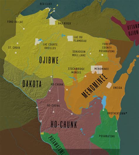 Tribal Lands Map - Wisconsin First Nations