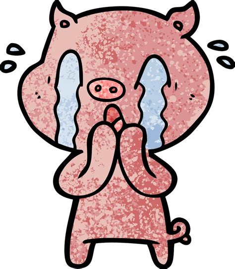 crying pig cartoon 12369533 Vector Art at Vecteezy