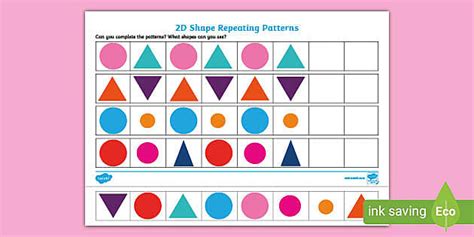 👉 Circles and Triangles Pattern Repeating 2D Shape Activity