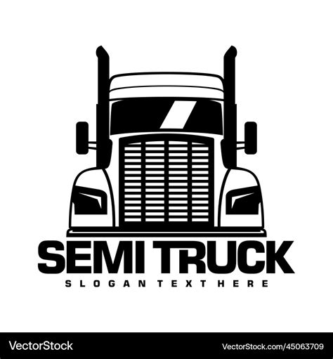 Semi truck logo design Royalty Free Vector Image