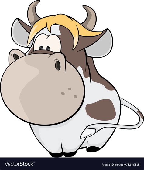 A small cow Cartoon Royalty Free Vector Image - VectorStock