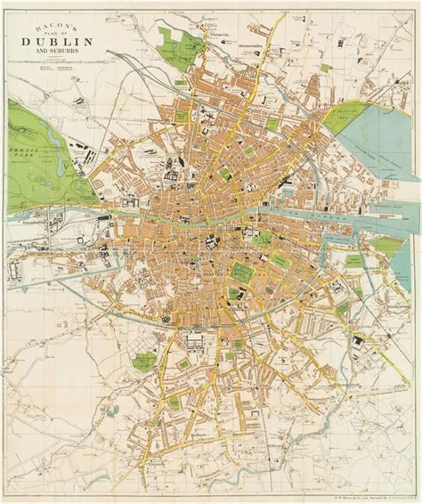 an old map of dublin showing the streets