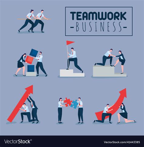 Teamwork business banner Royalty Free Vector Image