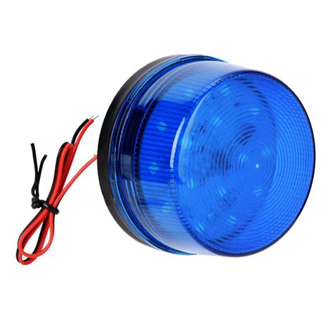 WALFRONT 12V Blue LED Strobe Beacon Emergency Alarm Warning Signal ...