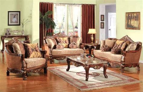 Victoria Cherry with Gold Accents Sofa Set - D081 - Victorian - Living ...