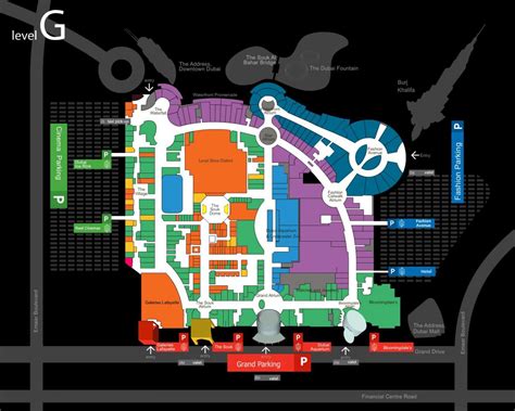 Dubai mall map - Map of Dubai mall (United Arab Emirates)