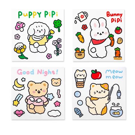 Simplus Sticker Cute Stickers Korean Design Waterproof Sticker Cute ...