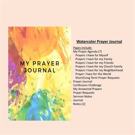 Prayer Journal Printable Daily Prayer Journal Watercolor - Etsy