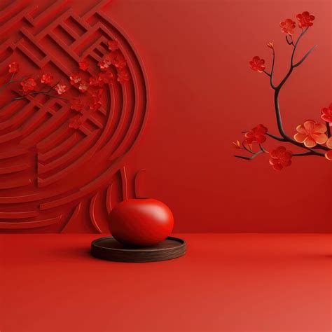 Premium AI Image | Red Chinese Lunar New Year background