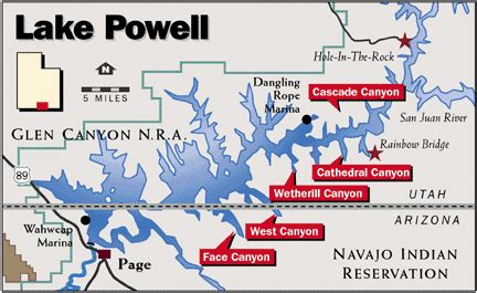 Lake Powell Kayaking Map | Dakota Map