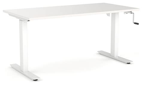 Agile Manual Standing Desk with Height Adjuster - White Frame