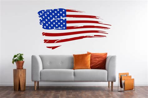 Waving Rugged American Flag Vinyl Wall Decal | Patriot99