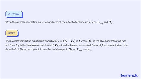 SOLVED:Write the alveolar ventilation equation and predict the effect ...