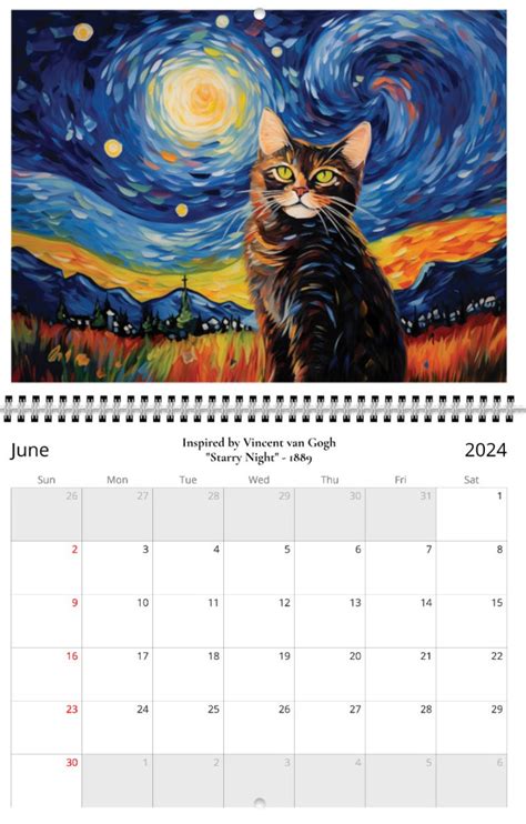 2024 Cat Art Calendar: Funny Iconic Masterpieces Wall Calendar - Etsy