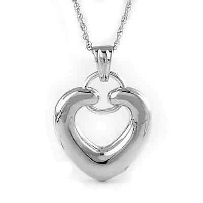 Silver Forever Heart Pendant Urn Necklace, cremation jewelry